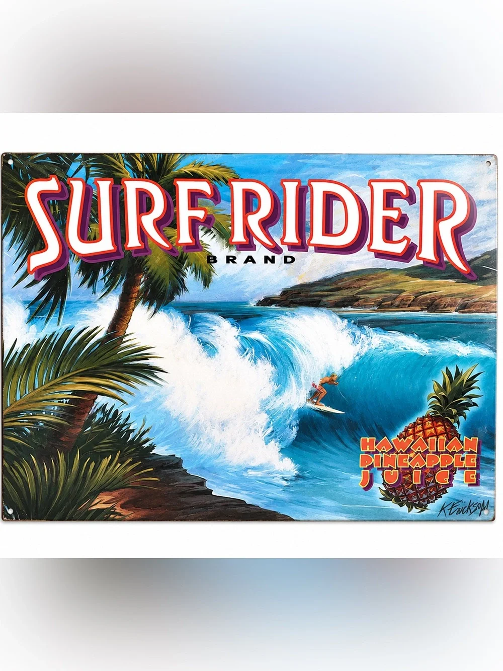 NEW Surf Rider Brand Metal Sign